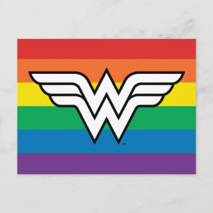 Wonder Woman Rainbow Logo Invitation Postcard