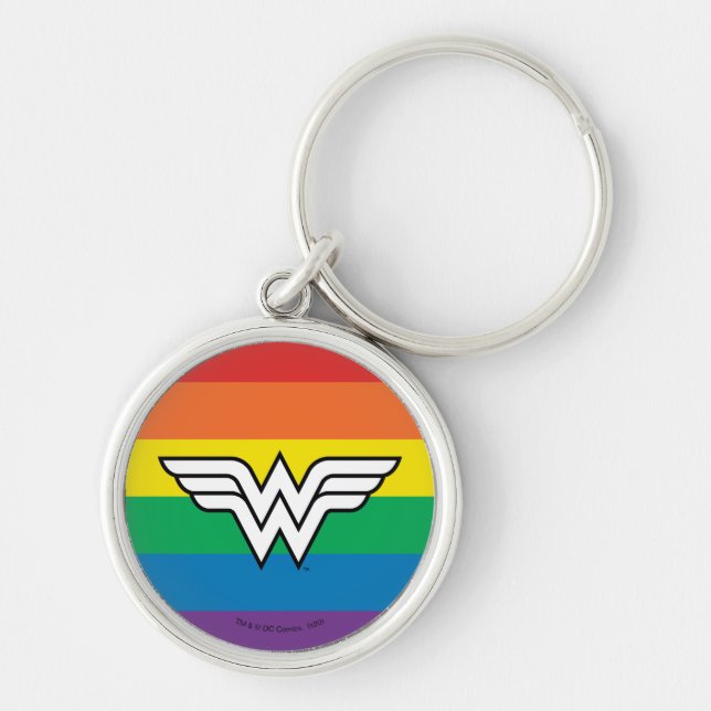 Wonder Woman Rainbow Logo Keychain (Front)