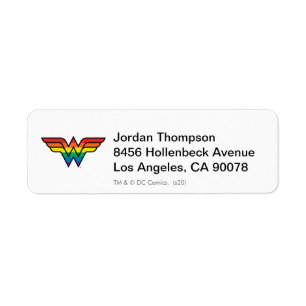 Wonder Woman Rainbow Logo Label