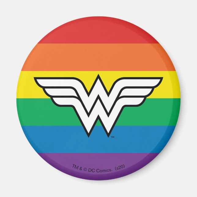 Wonder Woman Rainbow Logo Magnet (Front)
