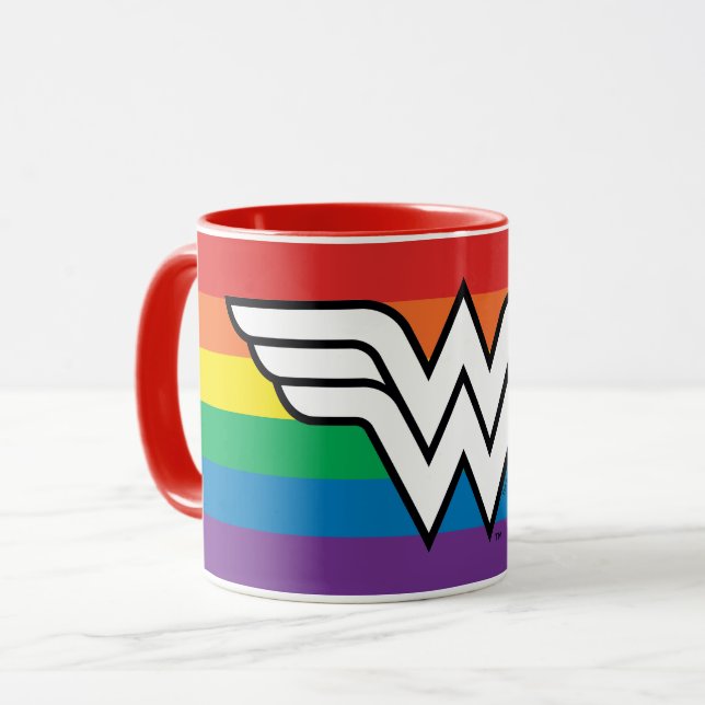 Wonder Woman Rainbow Logo Mug (Front Left)