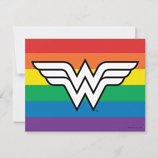 Wonder Woman Rainbow Logo Note Card (Front)