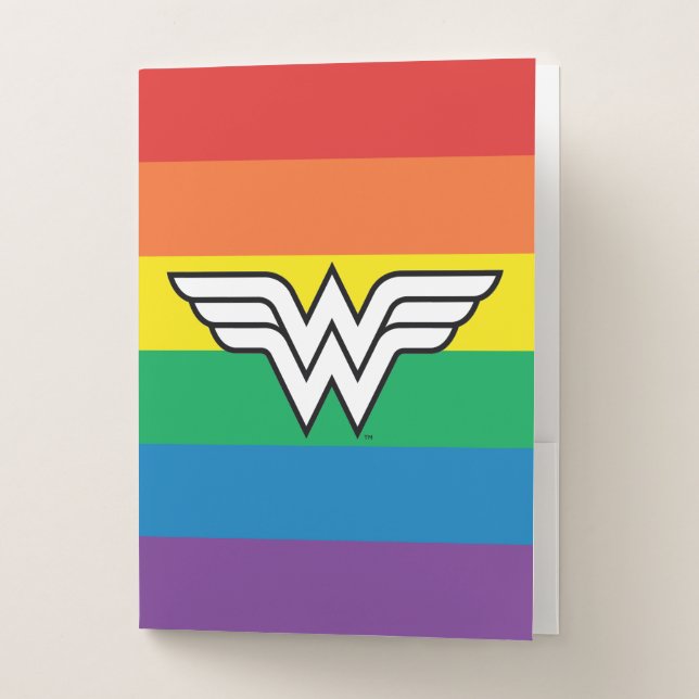 Wonder Woman Rainbow Logo Pocket Folder (Front)