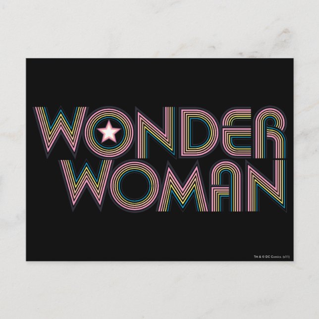Wonder Woman Rainbow Logo Postcard (Front)
