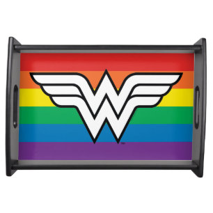 Wonder Woman Rainbow Logo Serving Tray