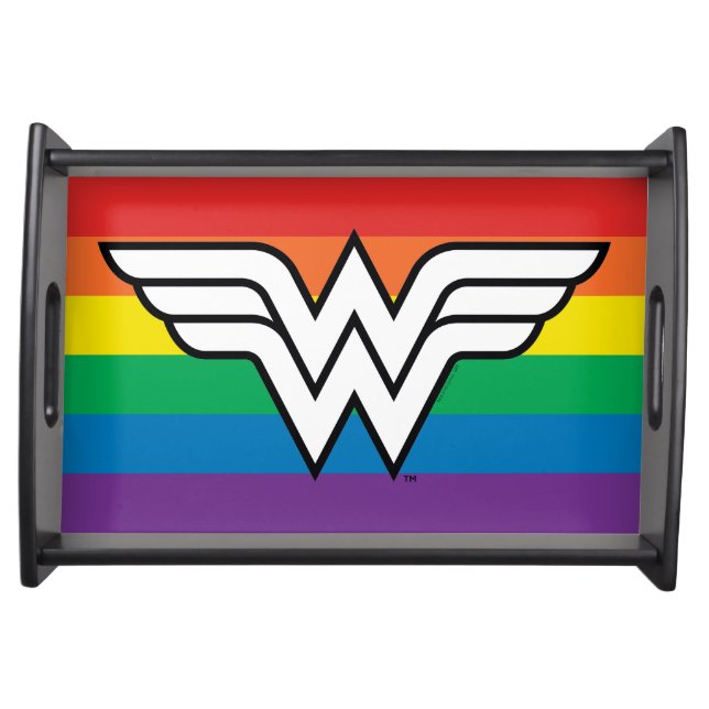Wonder Woman Rainbow Logo Serving Tray (Front)