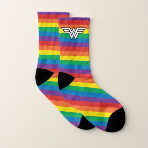 Wonder Woman Rainbow Logo Socks