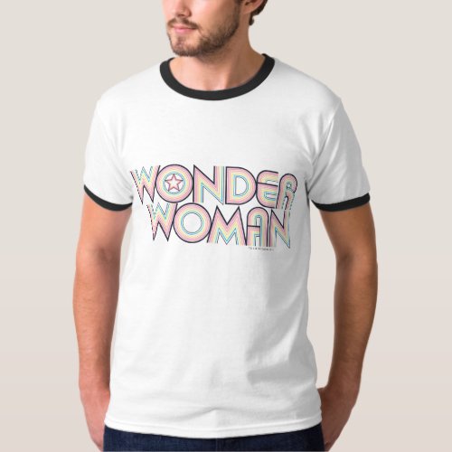 Wonder Woman Rainbow Logo T_Shirt