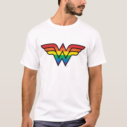 Wonder Woman Rainbow Logo T_Shirt