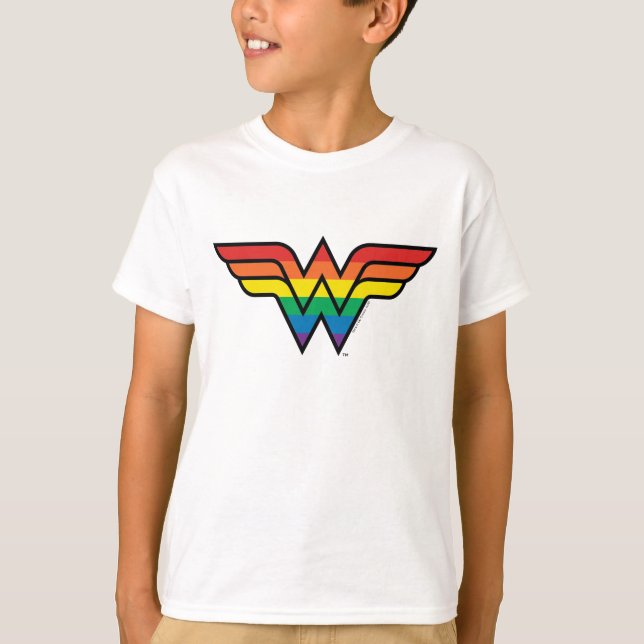 Wonder Woman Rainbow Logo T-Shirt (Front)