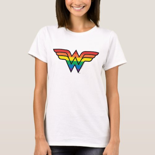 Wonder Woman Rainbow Logo T_Shirt