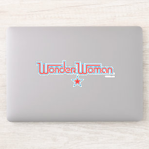 Wonder Woman Red and Blue Star Logo Sticker