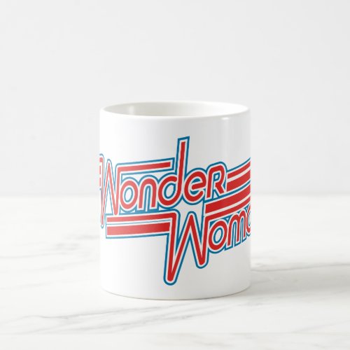 Wonder Woman Red and Blue Stripe Logo Coffee Mug