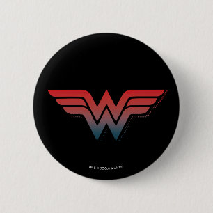 Wonder Woman Red Blue Gradient Logo Button