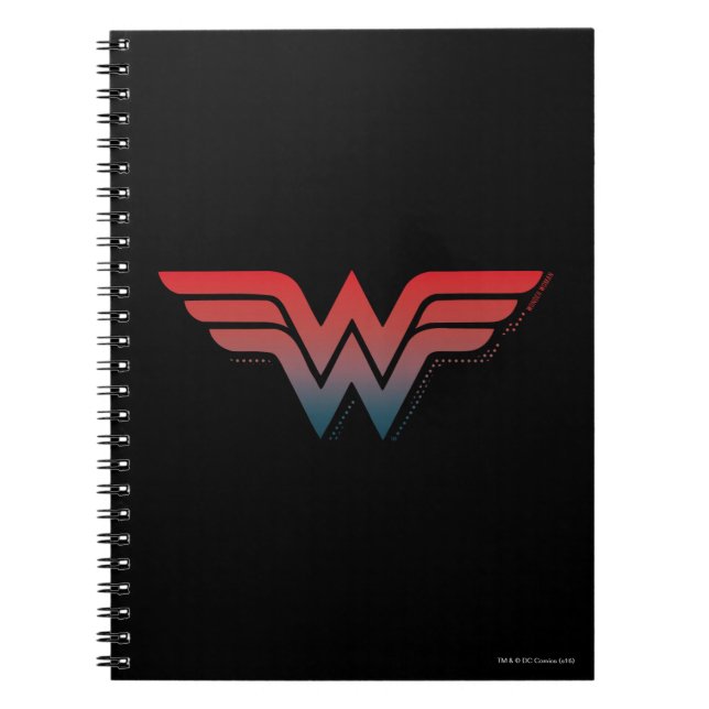 Wonder Woman Red Blue Gradient Logo Notebook (Front)