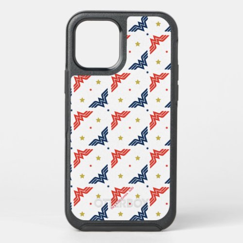 Wonder Woman Red  Blue Logo Pattern OtterBox Symmetry iPhone 12 Case