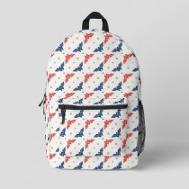 Wonder Woman Red & Blue Logo Pattern Printed Backpack