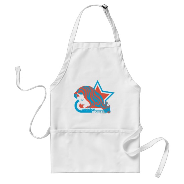 Wonder Woman Red & Blue Star Adult Apron (Front)