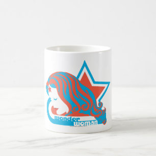 Wonder Woman Red & Blue Star Coffee Mug