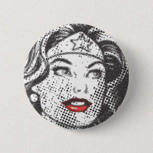 Wonder Woman Red Lips Button