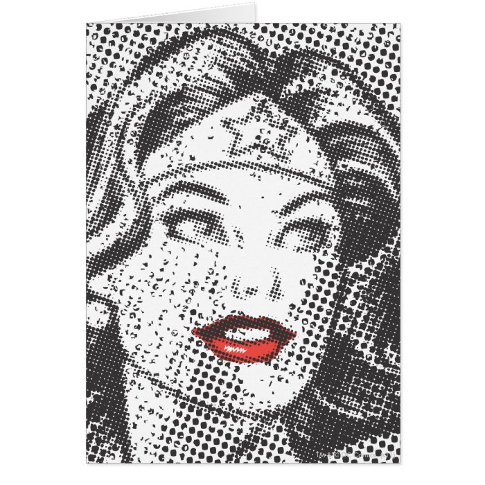 Wonder Woman Red Lips Greeting Cards