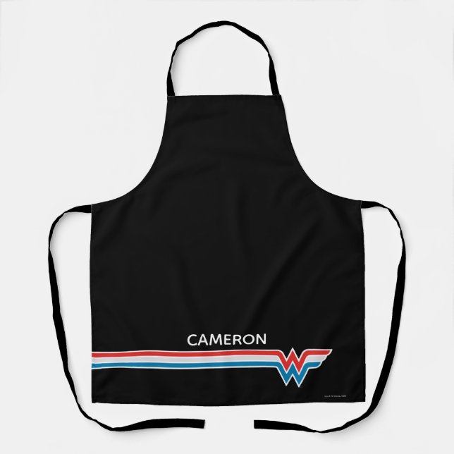 Wonder Woman Red White and Blue Logo Apron (Front)