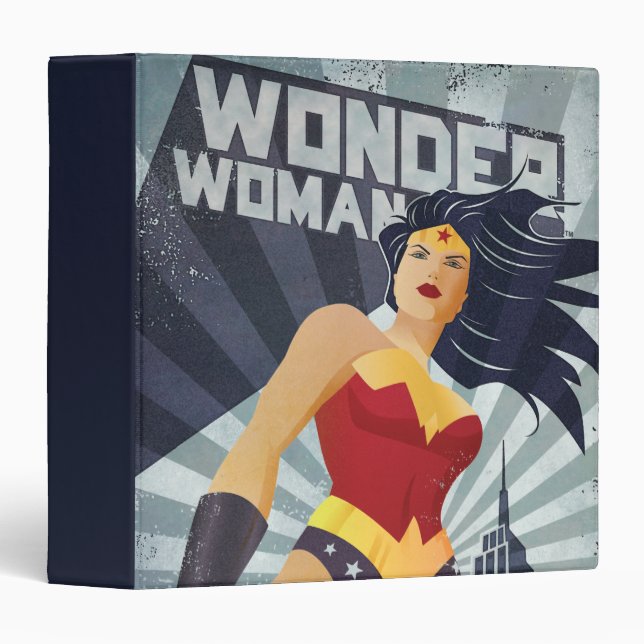 Wonder Woman Retro City Sunburst Binder (Front/Spine)