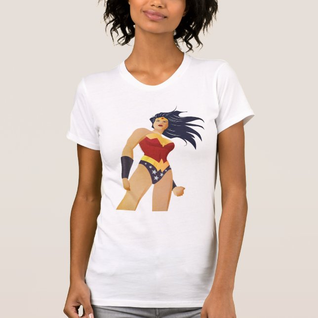 Wonder Woman Retro City Sunburst T-Shirt (Front)