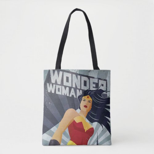 Wonder Woman Retro City Sunburst Tote Bag