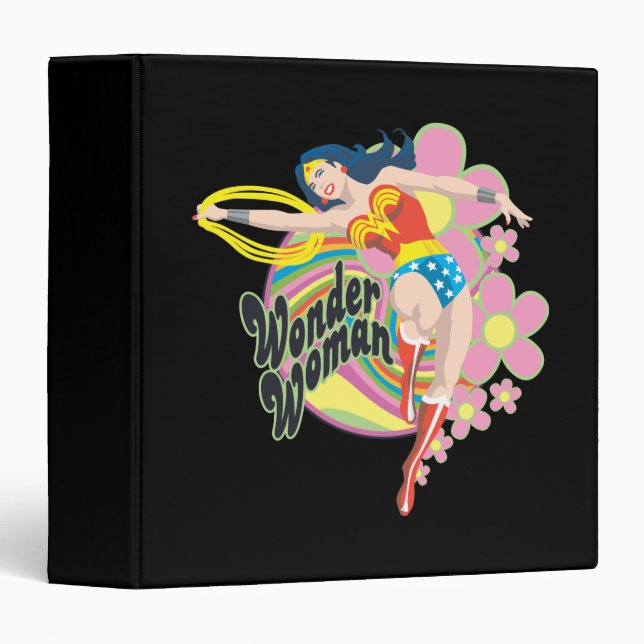 Wonder Woman Retro Flowers Binder (Front/Spine)
