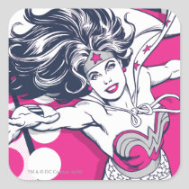 Wonder Woman Retro Glam Character Art Square Sticker