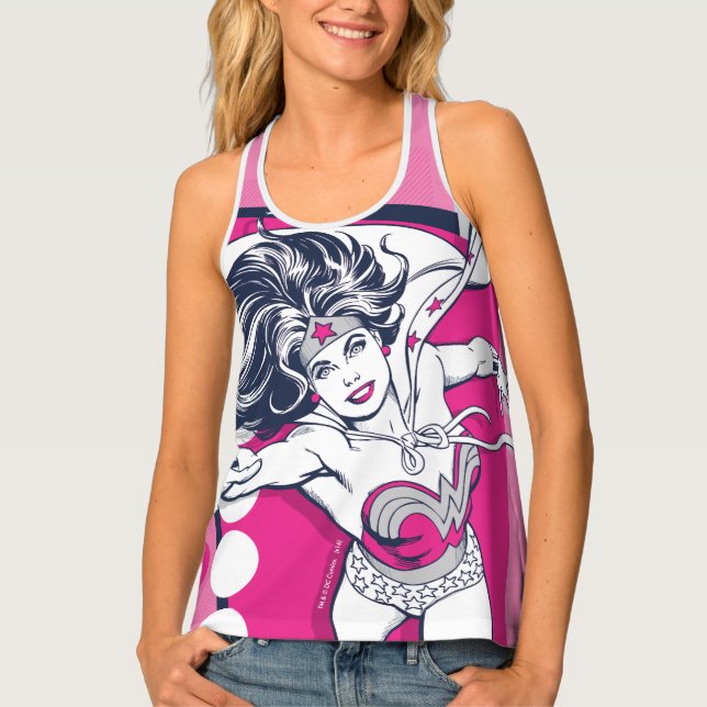Wonder Woman Retro Glam Character Art Tank Top (Front)