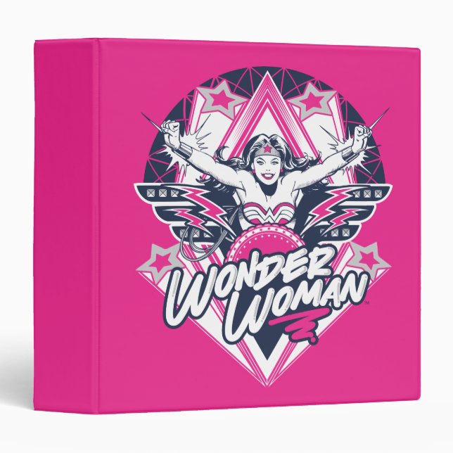 Wonder Woman Retro Glam Rock Graphic Binder (Front/Spine)