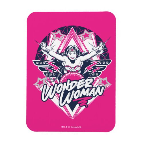 Wonder Woman Retro Glam Rock Graphic Magnet