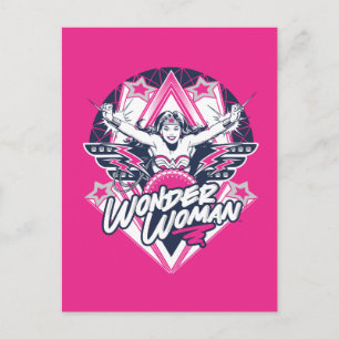 Wonder Woman Retro Glam Rock Graphic Postcard