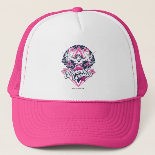 Wonder Woman Retro Glam Rock Graphic Trucker Hat