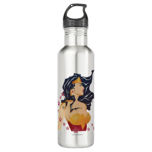 Wonder Woman Retro Profile Sunburst Stainless Steel Water Bottle