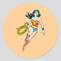 Wonder Woman Run Classic Round Sticker