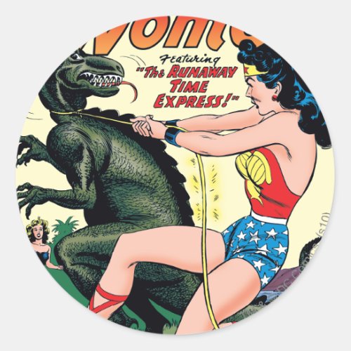 Wonder Woman Runaway Time Express Classic Round Sticker