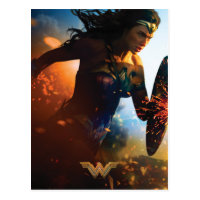 Wonder Woman Running on Battlefield Postcard