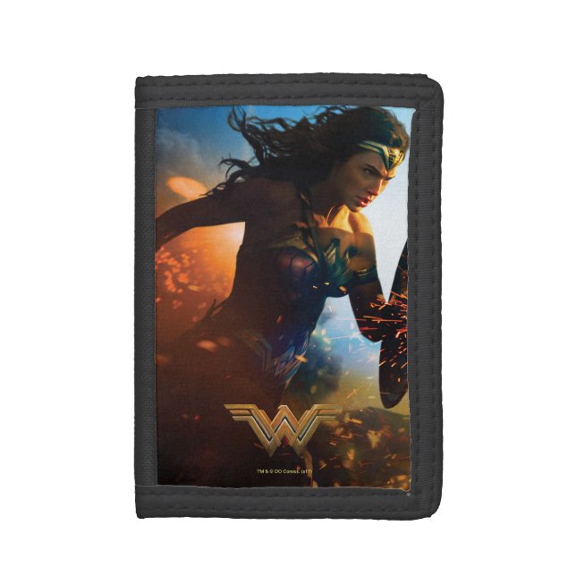 Wonder Woman Running on Battlefield Trifold Wallet (Front Vertical)