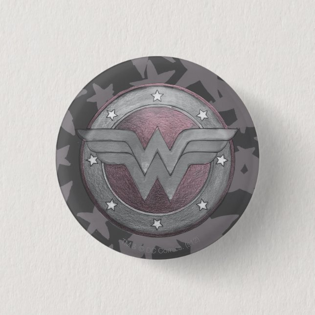 Wonder Woman Shield Pattern Button (Front)