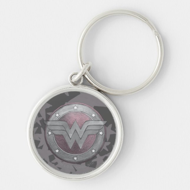 Wonder Woman Shield Pattern Keychain (Front)