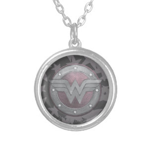 Wonder Woman Shield Pattern Silver Plated Necklace