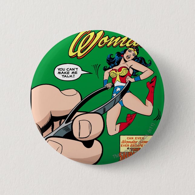 Wonder Woman Shrinking Formula Pinback Button (Front)