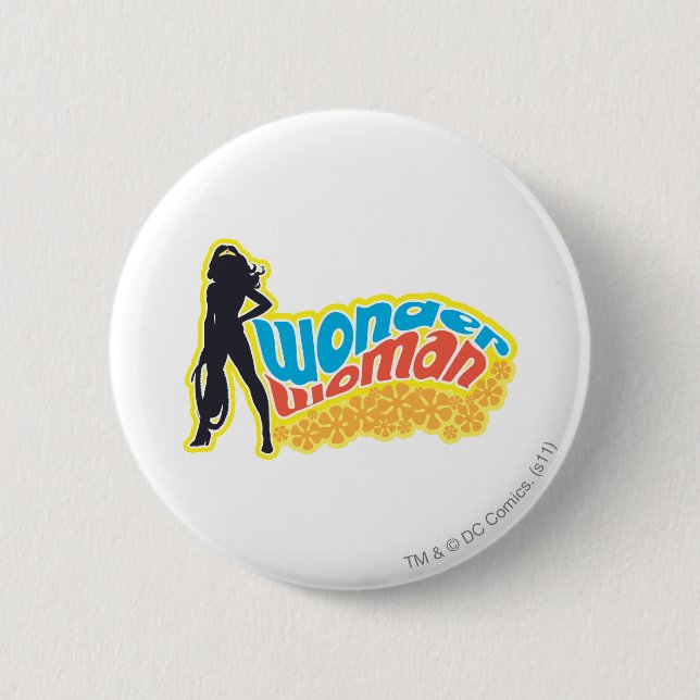Wonder Woman Silhouette Pinback Button (Front)