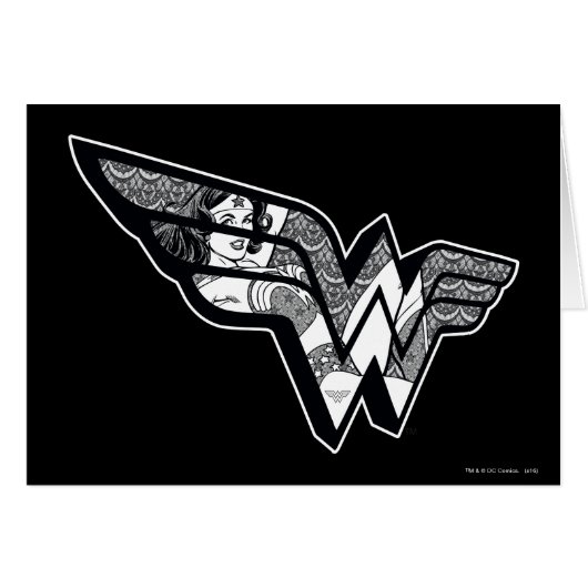 Wonder Woman Sitting In Angled Lace Logo (Front Horizontal)