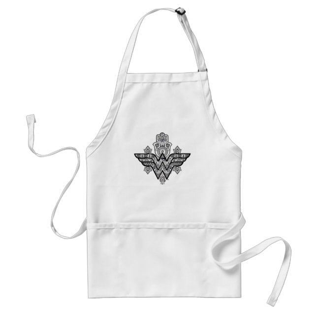 Wonder Woman Spiritual Paisley Hamsa Logo Adult Apron (Front)