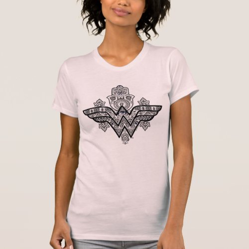 Wonder Woman Spiritual Paisley Hamsa Logo T_Shirt