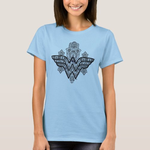 Wonder Woman Spiritual Paisley Hamsa Logo T_Shirt